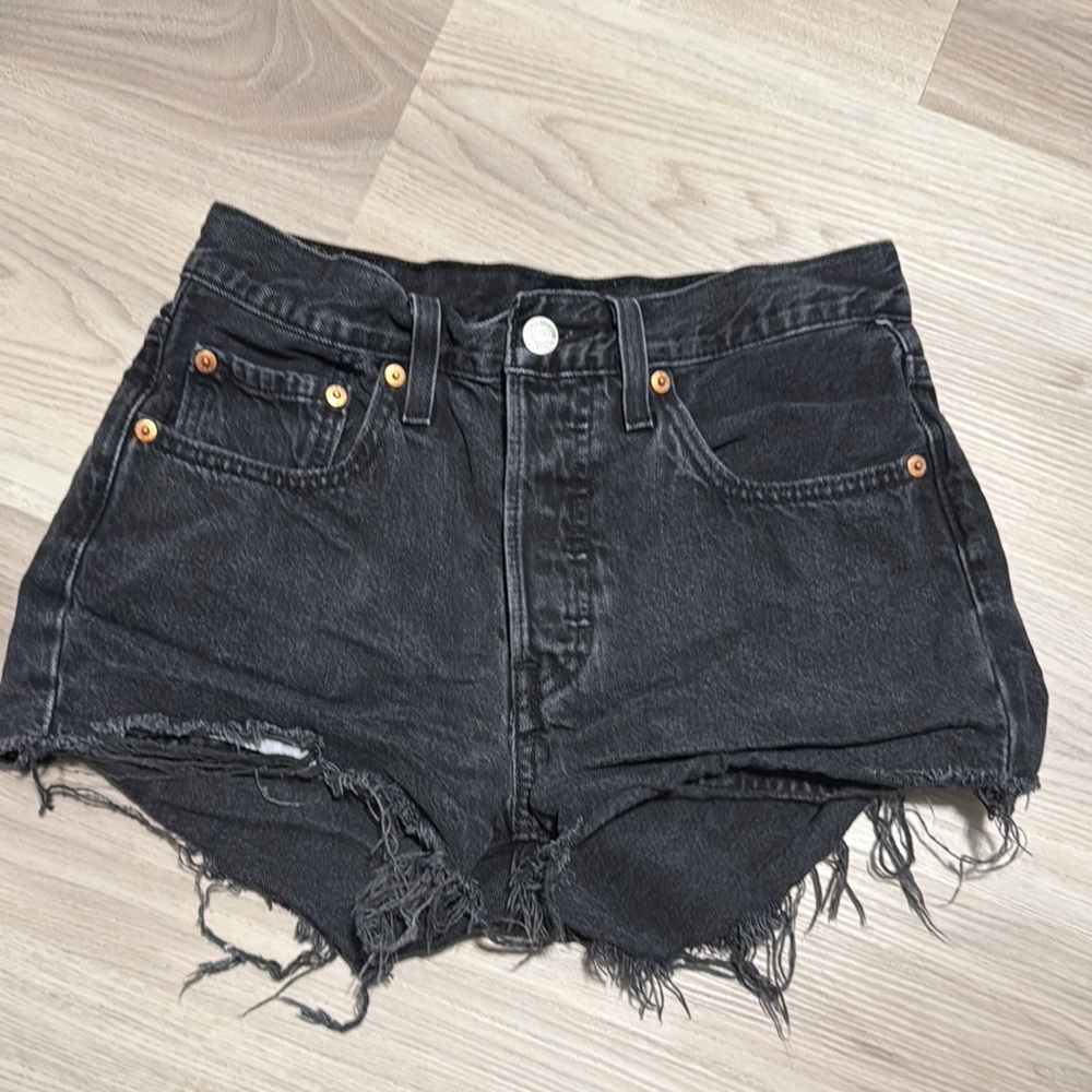 Levi’s 501 high waisted shorts, size 26.